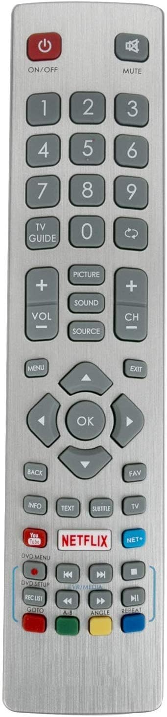 SHWRMC0115 Replacement Remote Control for Sharp Aquos Smart TV LC-32HG5341K LC-32HG5141K LC-32HG5341K LC-40UG7252K LC-40UI7352K LC-40UI7352E LC-43CFG6001K LC-49CFG6001E LC-50UI7422E