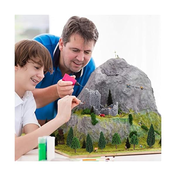 WINOMO 20ST Modell Bäume Miniatur Landschaft Landschaft Zug Eisenbahn Bäume Maßstab 1:100 dunkelgrün – Bild 7