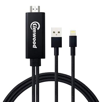 Kimwood HDMI Kabel zu Phone, Digital AV zu HDMI 1080p Kompatibel mit i Phone X /8/8+ /7/7+ /6s TV Projektor,Geräte, Unterstüt