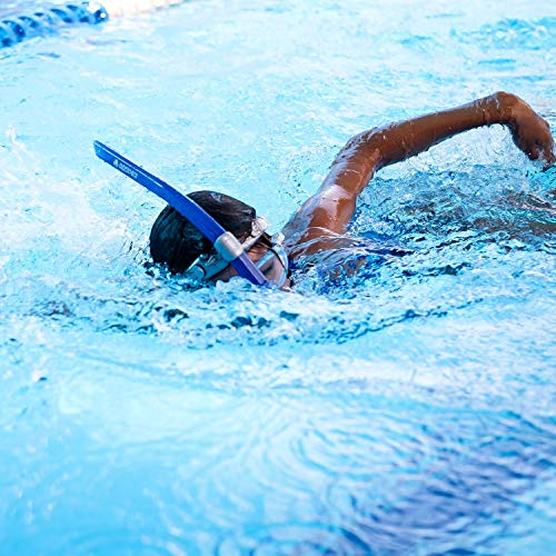 Kraken Aquatics Swimmer's Snorkel with Comfortable Silicone Mouthpiece and One-Way Purge Valve for Swimming Gear, Training and Therapy | Blue - Thumbnail 7