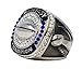 Decade Awards Silver Fantasy Football Champion Ring | Style B | Heavy FFL League Champ Ring with Stand