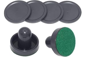 KUYYFDS Air Hockey Pucks and Paddles, Air Hockey Pucks Air Hockey Replacement Set Ice Hockey Pushers Pucks Paddles Table Family Game Black