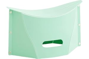 Phowedaer Foldable Stool Portable Chair Lightweight Collapsible Camping Hiking Stools,Small Folding Travel Chairs for Fishing Hiking Tours BBQ Parties Subway Squatty Potty （Light Green）