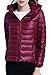 ZSHOW Women's Outwear Hooded New Down Coat Lightweight Packable Powder Pillow Down Jackets, Small, Wine Red