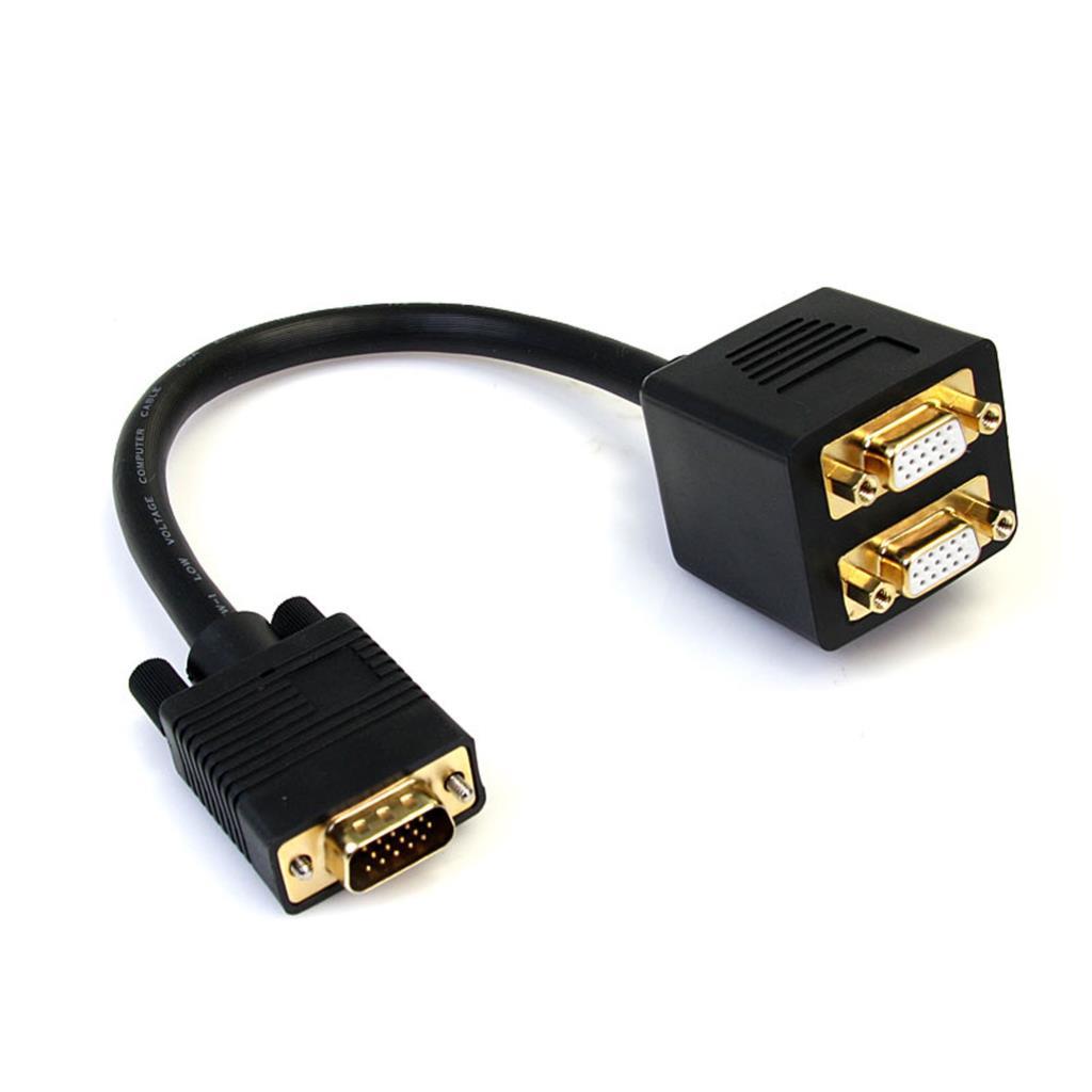 1 ft / 30cm VGA to 2x VGA Video Splitter Cable M/F VGA Y Cable Electronics 1 ft / 30cm VGA to 2x VGA Video Splitter Cable M/F VGA Y Cable Electronics