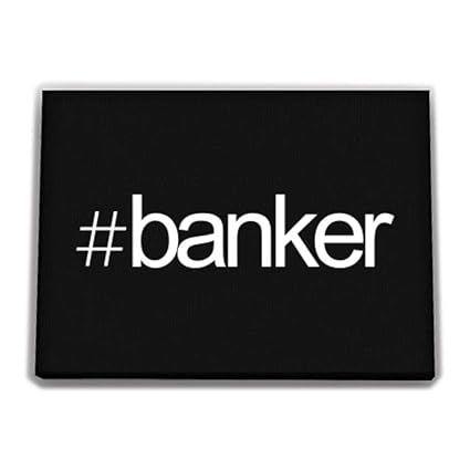 Amazon Com Idakoos Hashtag Banker Bold Text Canvas Wall 12 X8
