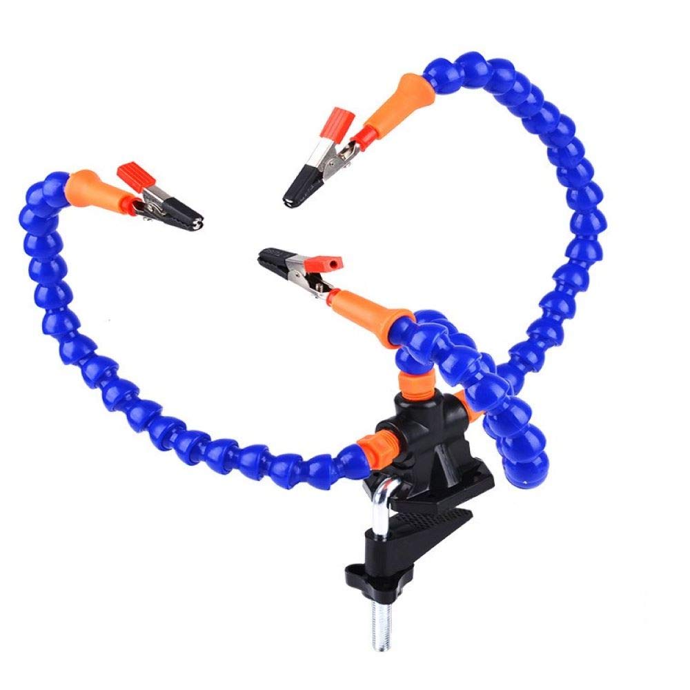 Solder Helping Hands Station Soldering Tool Third Helping Hand Tool 3pcs Flexible Arms with Clamp Swivel Holder