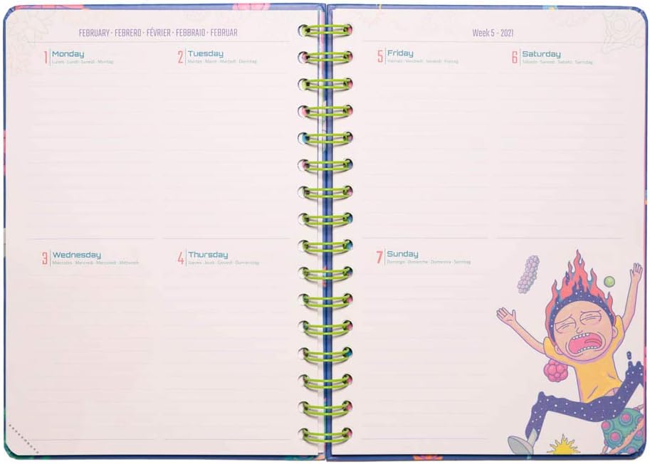 Erik - Rick and Morty Academic Diary 2020-2021 A5 Week to View, Mid Year Diary - 12 Months, blue - Image 4