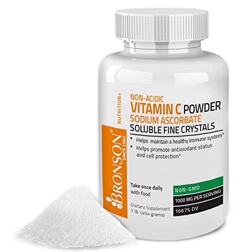 Bronson Vitamin C Non-Acidic Sodium Ascorbate Powder, Non-GMO,1 Lb. (16 Oz, 454 grams)