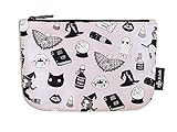 IPSY Valfre October 2016 Zippered Makeup Bag - Pink Black Halloween Design