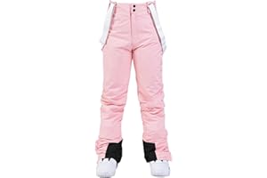 ALSOGO Women's Insulated Snow Pants Winter Warm Ski Pant Outdoor Waterproof Snowboard Bibs with Detachable Suspender