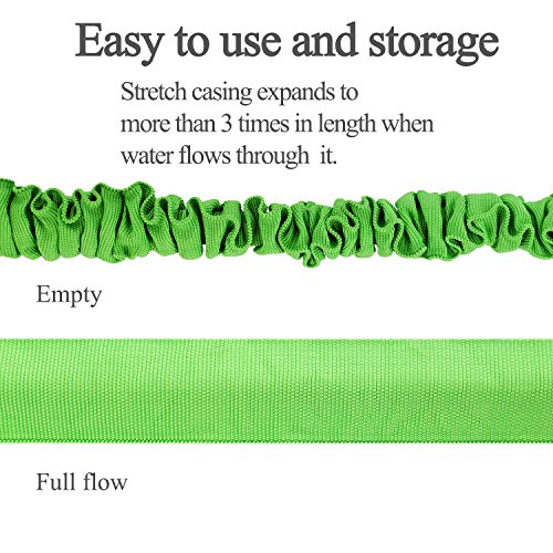 Veidoo Garden Hose,Expandable Hose,75 ft with 7 Pattern Spray Nozzle, High Pressureï¼ŒFlexible for All Your Watering,Car Wash Use,Shower pet (Green)