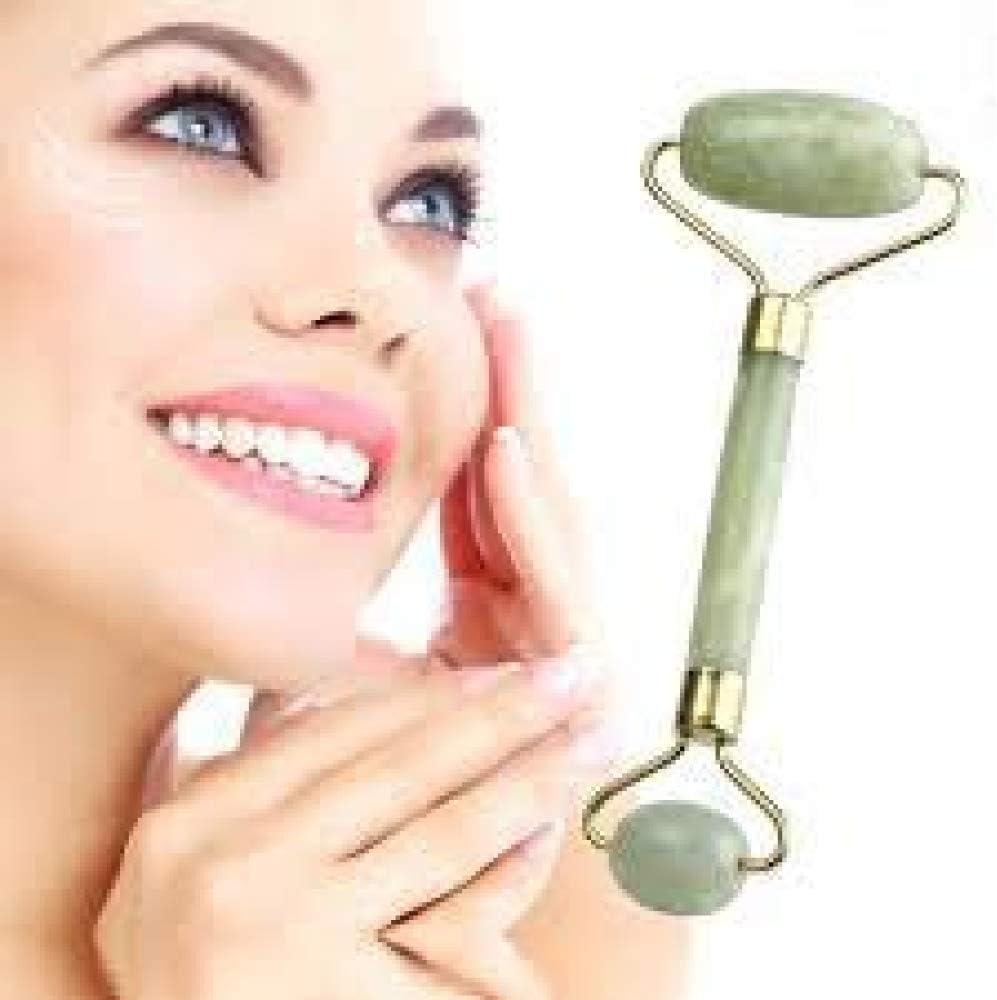OFARI- Anti-aging Natural Authentic Facial Jade Stone Roller For Brighter Skin- Face Eye Beauty Massage Roller For Wrinkles, puffiness, Slimming, Firming and Migraine Pain Relief