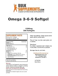 Bulksupplements Omega 3-6-9 cápsulas blandas (1200 mg), 1
