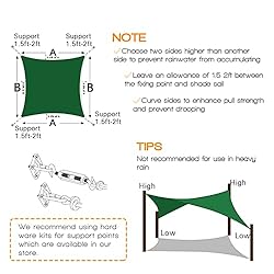 Artpuch Sun Shade Sail Canopy 8'x10' Dark Green