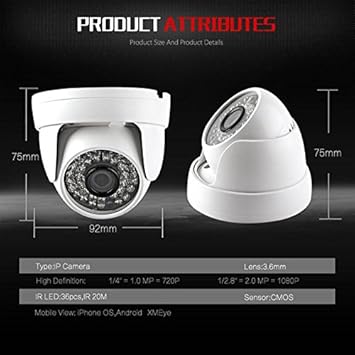 MSE 2MP Surveillance Security Camera Day Night Vision with Wide Angle for Home
