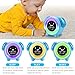 KNGUVTH Kids Alarm Clock, Updated Version Sleep Training Kids Clock with 7 Changing Colors Teach Girls Boys Time to Wake up, 6 Alarm Rings, NAP Timer, Rechargeable Battery USB Charging Clock (Blue)