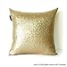 AMAZLINEN(TM Decorative Glitzy Sequin & Comfy Satin Knit Throw Pillow Cover 18 x 18 Pillow Covers,Hidden Zipper Design(Champagne Gold)