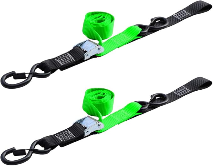Seamander Motorcycle Tie Down Straps Cam Buckle Tiedown with Spring Loaded Keeper