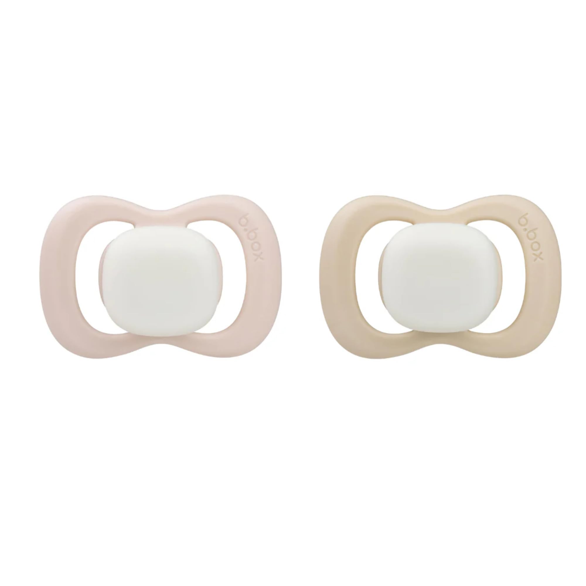 b.box Pacifier Soother Dummy Size 1 (2 Pack) | Glow in the Dark | Symmetrical Silicone Teat and Shield | Antimicrobial | BPA Free | 0-6m