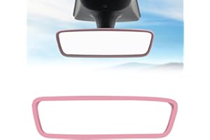 ONKENTET Rear View Mirror Protector Frame Compatible with Model 3 Y X S Semi 2014-2024 Interior Rearview Mirror Cover Accessories Silicone Decorations Center Console Decorate Protect for Gift (Pink)