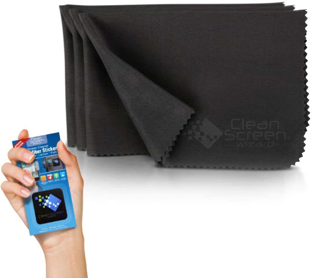 Clean Screen Wizard DeLuxe Gift Set Microfiber Dust Cloth and Screen Cleaner for MacBook, Smart Gadgets, or any Apple Devices- 3 Pack Bundle, Grey
