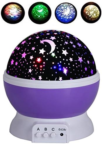 CBQT Baby Night Light Projector Stars-Rotating Led Star Projectors Lamp Romantic Night Sky Projectorfor Birthday,Christmas,Kids,Baby,Bedroom,Friends,Lovers (Purple,USB Charging)