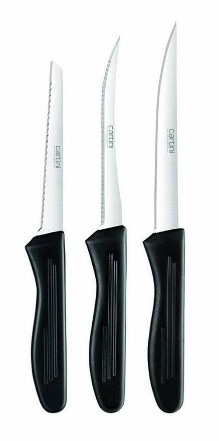 Godrej Cartini Stainless Steel Knife Kit, 3-Pieces, Black