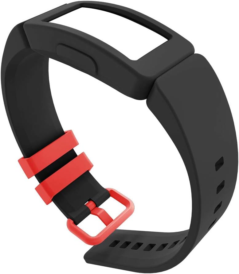 UKSAT Watch Strap Durable Soft hion Smart Bracelet Adjustable Replacement Wristband Silicone Accessories Wear Resistant Pin Buckle for Kids for Fitbit Inspire Ace 2(Black)
