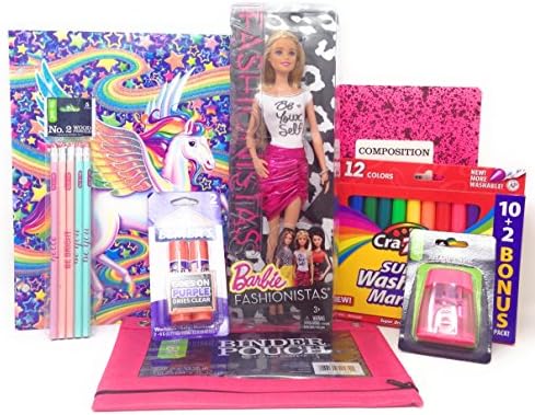 Fashionistas Be Your Self Barbie Toy and School supplies Bundle