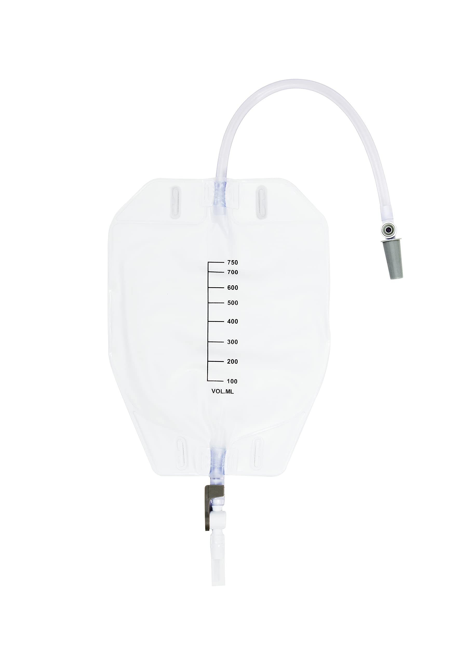 1pc Pack of Catheter Leg Bag 750ml Capacity with Long Tube (25cm) with Fabric Back Comfort, Easy Drain Lever Tap. Compatible with Catheter Leg Bag Holder and Straps, Catheter Night Bag, Urine Bags