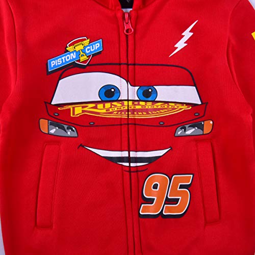 Disney Cars’ Lightning McQueen Zip Up Hoodie with Pockets for Boys