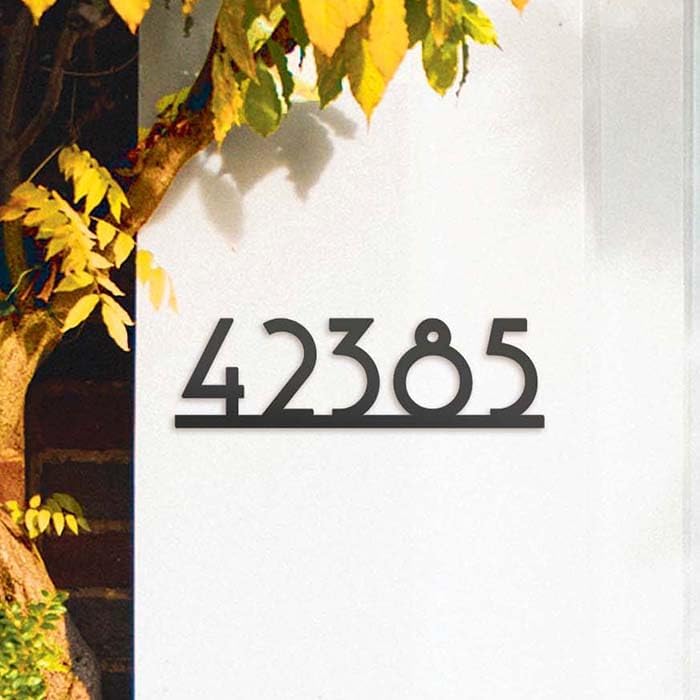 Address Signs - Personalized Metal House Number Sign with Street Name | Personalized Address Sign | Modern House Numbers | Handmade Metal Address Sign | Custom Address Plaque (Black)