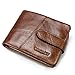 Contacts Mens Genuine Leather Cowhide Bifold Short Wallet with Removable Coin Pocket Brown