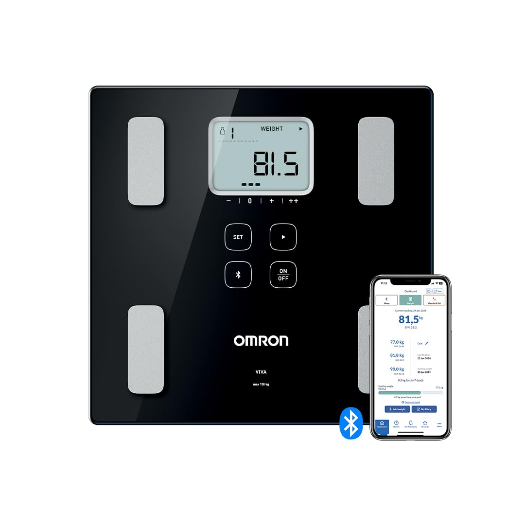 OMRON VIVA Scales for Body Weight with Accurate Results – Bathroom Scales Measuring Visceral Fat, Muscle, Metabolism, BMI and Bluetooth Sync via OMRON Connect