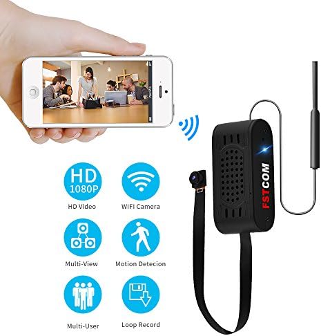 FSTCOM HD 1080P WIFI Spy Camera, Mini Wireless Small Hidden Camera IP Nanny Cam with Motion Detection Loop Recording Remote View for Home Office Security