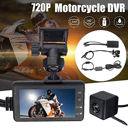 YOUNGFLY 3" 140°720P Motorcycle Dual Action Waterproof Camera Video DVR Camcorder for Car Bike Motorbike