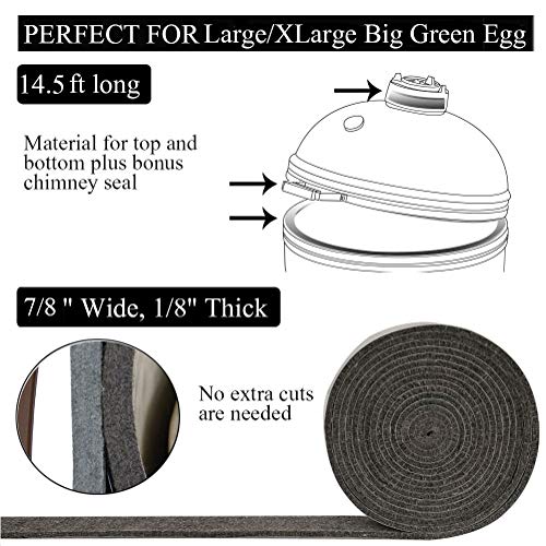 High Temp Grill Gasket Replacement Fit Large/XLarge Big Green Egg BBQ
