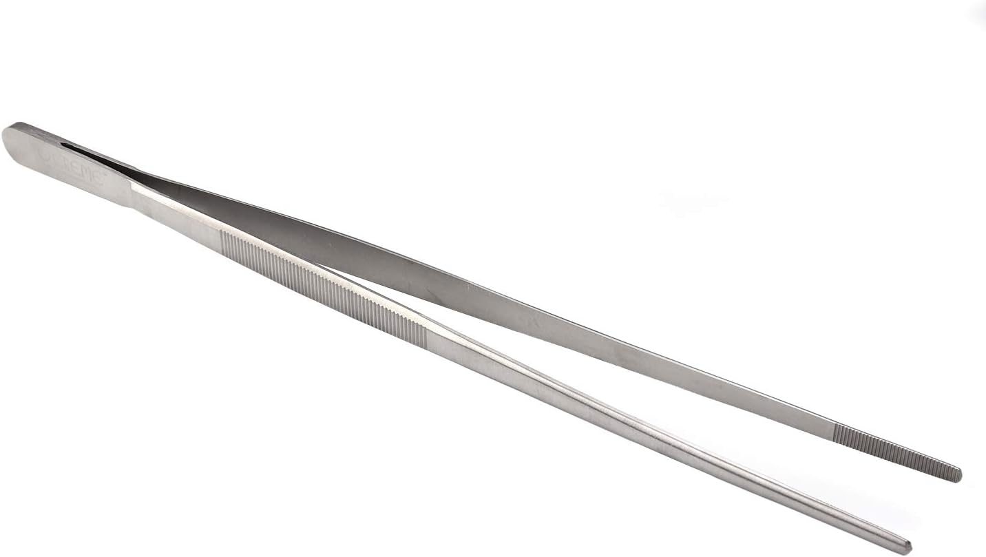 Rivoean 12Inch Fine Tweezer Tongs,ExtraLong Stainless Steel Tweezers Tongs Tongs Home & Kitchen