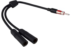 Mtlavishness Car Auto Radio Antenna Stereo 2 Female to 1 Male Splitter Extension Cable for Car Radio Use Approx 30 5cm Length
