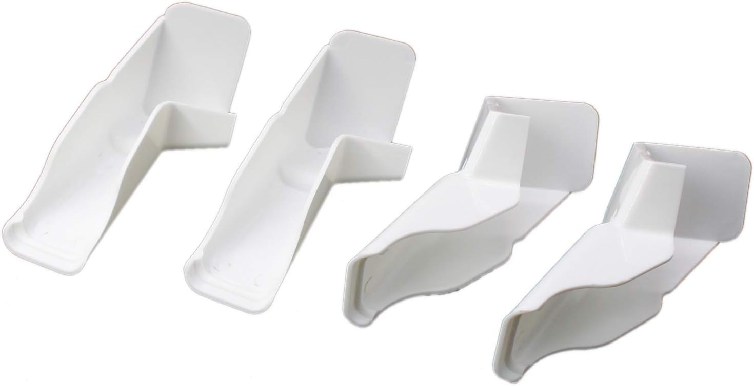 X-Haibei 4 Pack RV Rain Gutter Spouts Extensions, Directs Rainwater Away from Sides of RV, 2 Left 2 Right 3 1/2 inch Gutter Spouts (White): Automotive