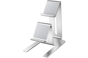 Niubixx Controller Holder – 2 Tier Universal Aluminum Display Stand Accessories PC Gaming Desk Decor Stuff Gamer Gifts for Xbox Series X S, Elite 2, PS5, PS4, PS3, Switch Pro, etc