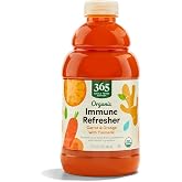 365 by Whole Foods Market, Organic Carrot and Orange Juice with Turmeric, Immune Refresher, 32 Fl Oz (Pack of 6)