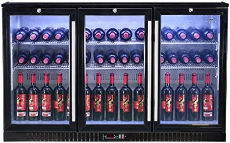3-Door Back Bar Cooler Refrigerator - This beverage bar fridge features with Italian Carel Controller, LG Compressor, EBM Fan, Self-Closing Glass Door, perfect for bars, restaurants and game rooms.