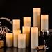 Onlyhome Flameless Candles, Battery Operated Real Wax Pillar LED Candle, Ivory Color, Set of 9 (D 2.2