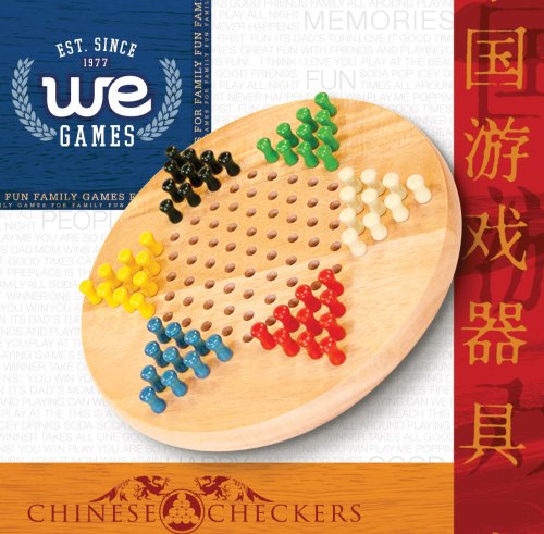 Chinese Checkers with Pegs - Solid Wood Travel Size - 7 in.
