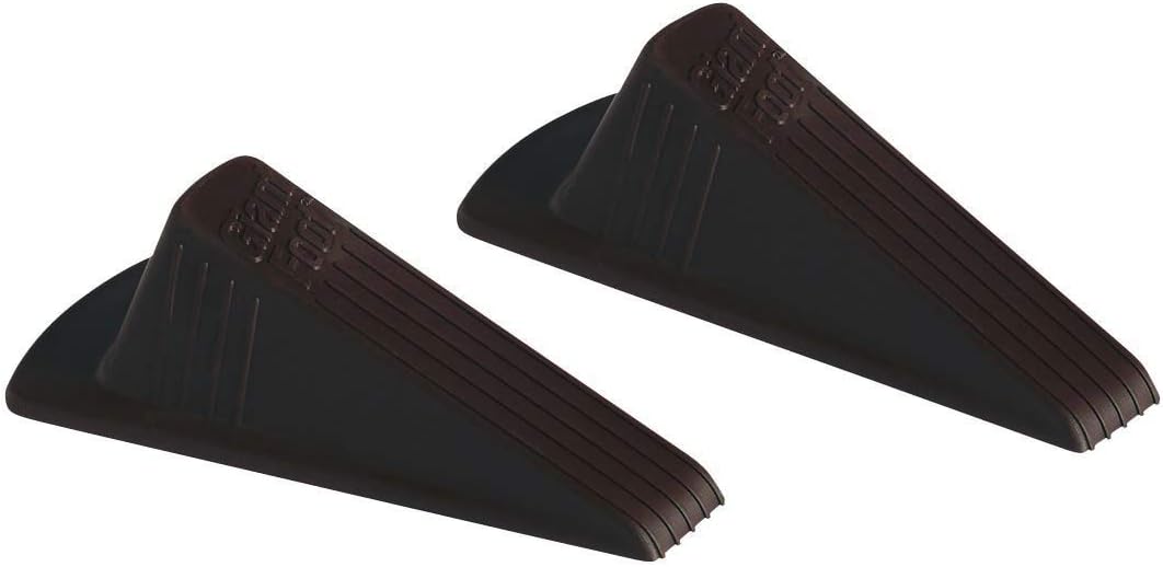 Master Manufacturing 2-Pack Brown Giant Foot Door Stop, Heavy Duty Rubber Wedge, Made in the USA, Holds Doors Up to 2" Clearance Securely (2 Pack)