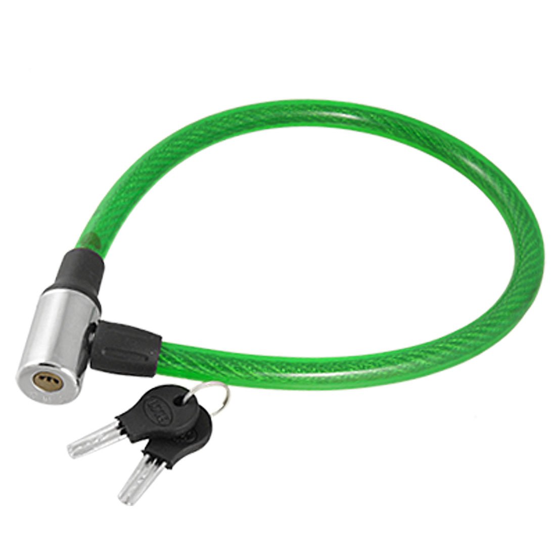 sourcing map Green Plastic Covered Steel Wire Cable Lock for Bicycle