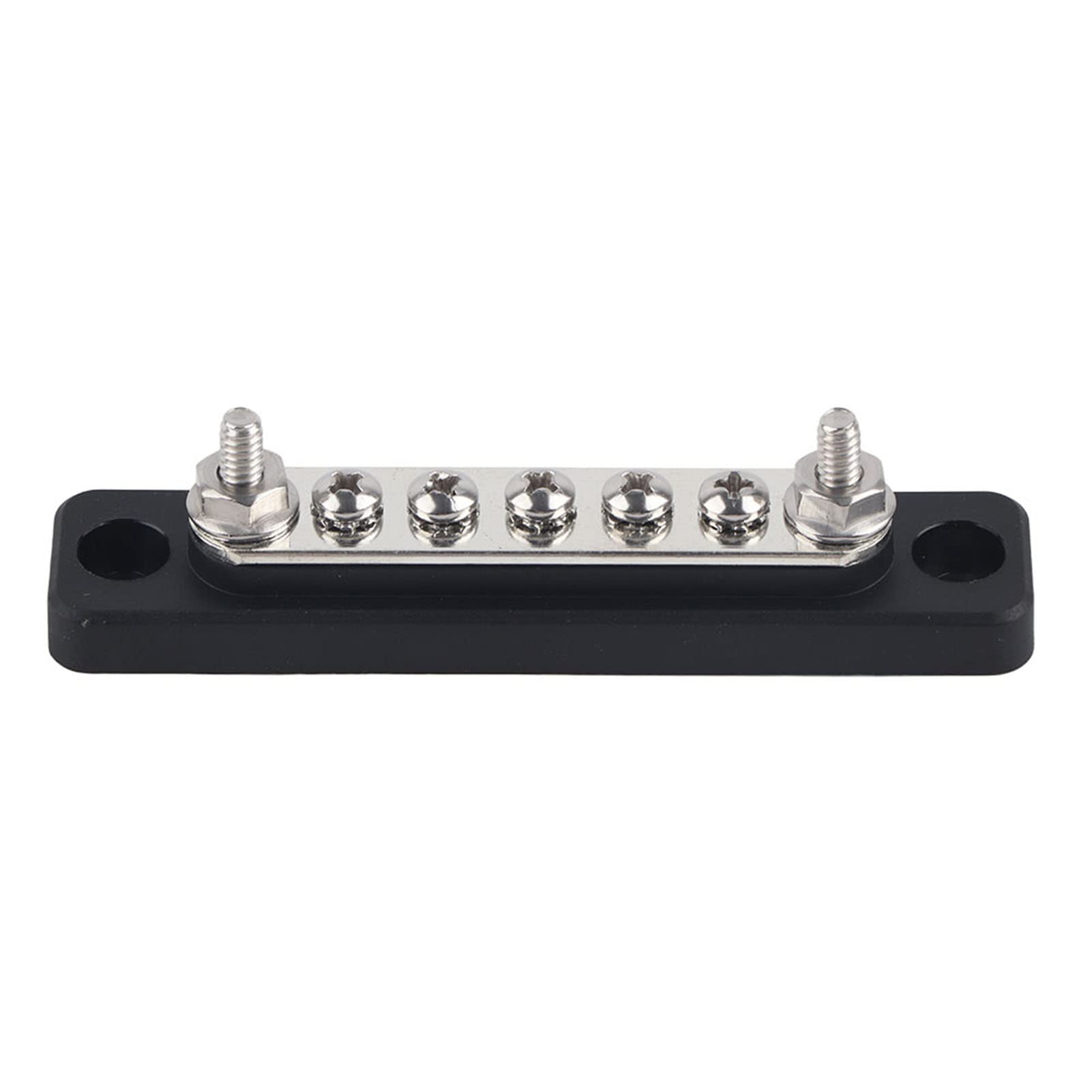 Buss Bar Stud Terminal,5 Positions Bus Bar Electric Terminal Junction Block W/ 2 Stud AC 300V DC 48V