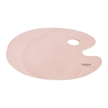 Walfront Oval Shaped Wooden Painting Palette 30 A 40cm Vintage Artist Oval Wooden Palette Oil Acrylic Painting Tray Wood Painting Tool Amazon In Home Kitchen